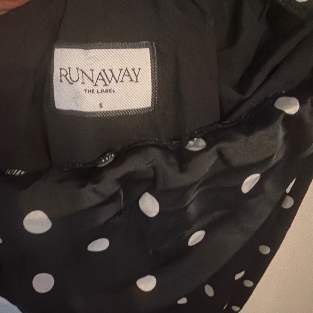 Strapless Black Polka Dot Maxi Dress - Picture 3 of 3